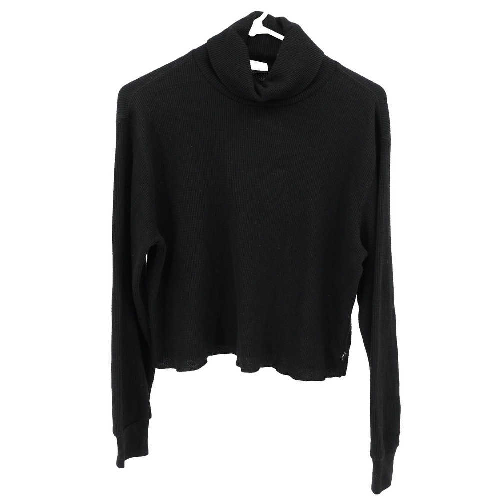 TNA Turtleneck Top SZ S Waffle Knit Cropped Coquette Twee Preppy Modern Casual